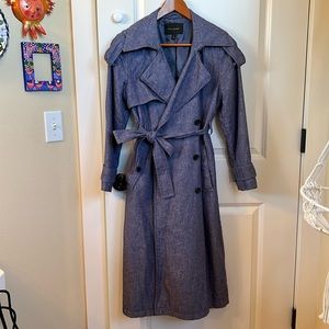 Banana Republic Chambray Linen Trench Petite S